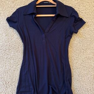 Women's Navy Top Collared